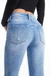 High Rise Distressed Flare Jeans-Flare & Bootcut-BAYEAS