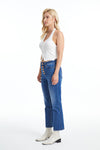 High Rise Button Fly Straight Jeans-Straight-BAYEAS