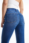 High Rise Button Fly Straight Jeans-Straight-BAYEAS