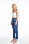 High Rise Straight Leg Crop Jeans-Straight-BAYEAS