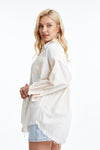 Women'S Ragged Long Sleeve Loose Shirt-Shirts-BAYEAS