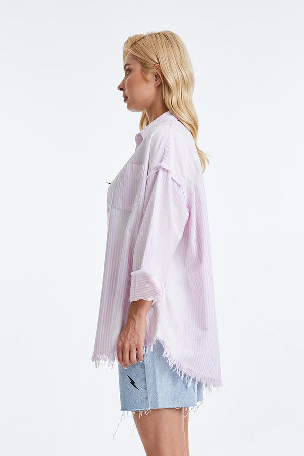Women'S Ragged Long Sleeve Loose Shirt-Shirts-BAYEAS