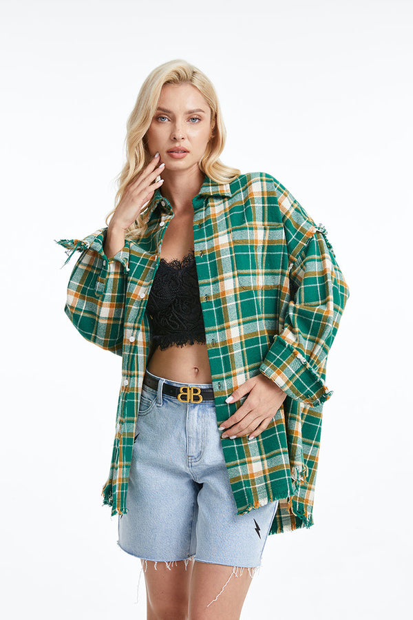 GREEN/YELLOW/WHITE PLAID
