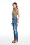 High Rise Grinded Mom Jeans-Mom Jeans-BAYEAS