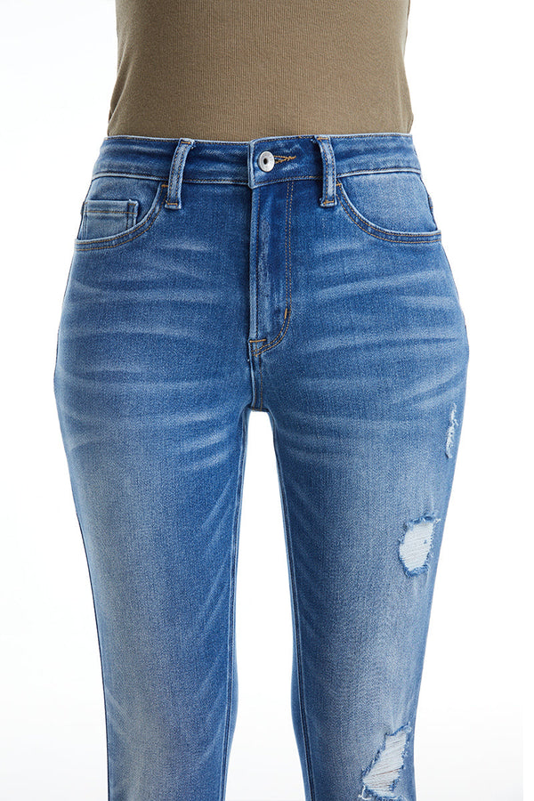 High Rise Grinded Mom Jeans-Mom Jeans-BAYEAS
