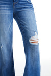 Mid Rise Button Down Flare Jeans-Flare & Bootcut-BAYEAS