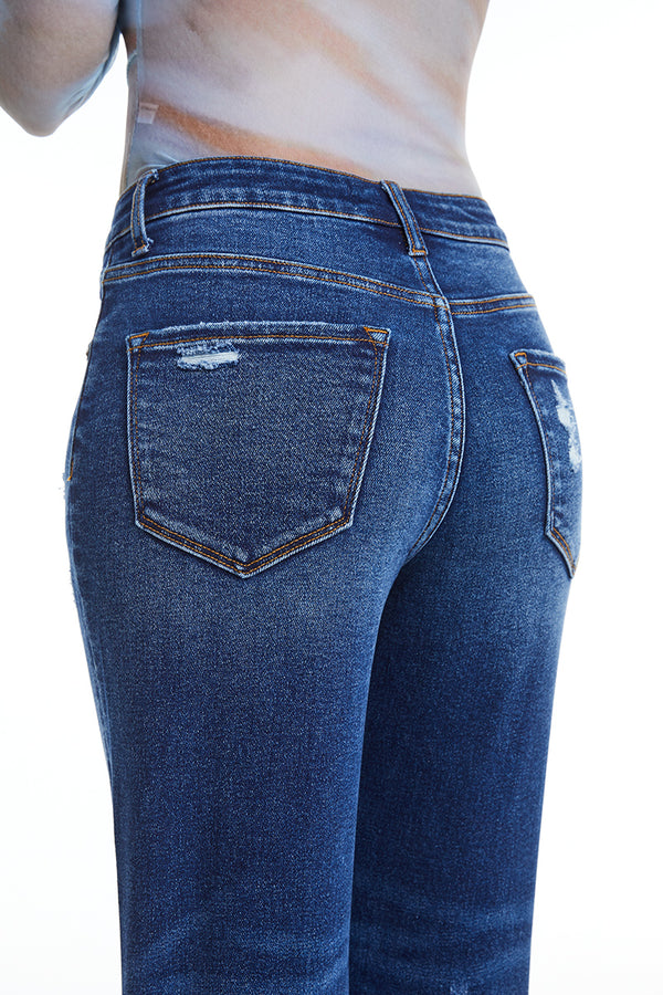 High Rise Loose Tapered Mom Denim Jeans-Mom Jeans-BAYEAS