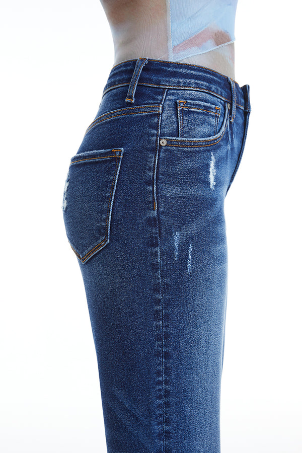High Rise Loose Tapered Mom Denim Jeans-Mom Jeans-BAYEAS