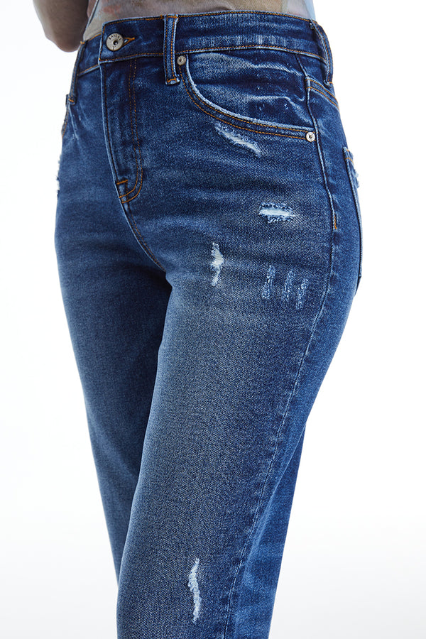 High Rise Loose Tapered Mom Denim Jeans-Mom Jeans-BAYEAS