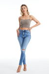 Distressed Skinny Jeans-Skinny-BAYEAS