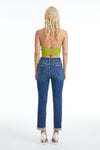 High Rise Slim Straight Jeans-Straight-BAYEAS