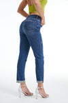 High Rise Slim Straight Jeans-Straight-BAYEAS