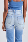 Vintage Washed Ripped Knee Jeans-Straight-BAYEAS