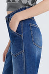 High Rise Wide Leg Crop Denim Jeans-Wide Leg-BAYEAS