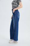 High Rise Wide Leg Crop Denim Jeans-Wide Leg-BAYEAS