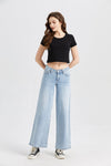 Mid Rise Wide Leg Jeans