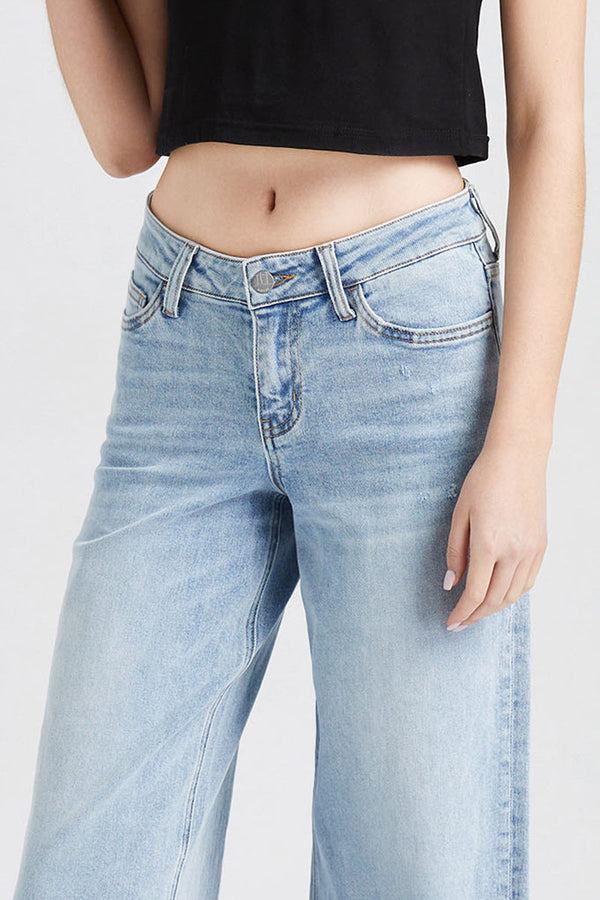 Mid Rise Wide Leg Jeans