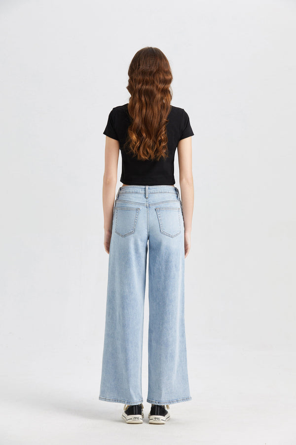 Mid Rise Wide Leg Jeans
