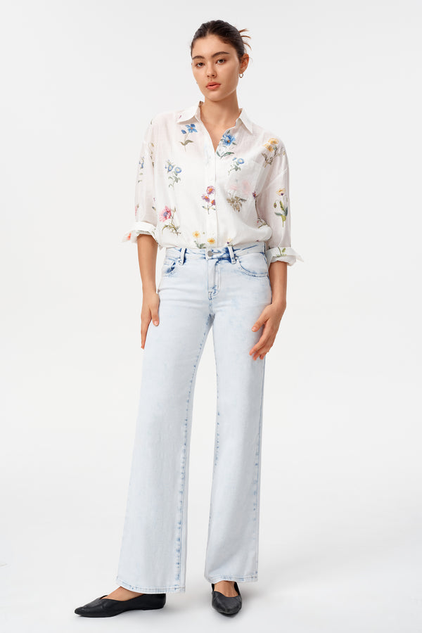 Zephyrine Mid Rise Wide Leg Jeans