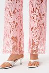 High-Rise Wide-Leg Lace Cut-out