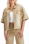Puffy Sleeve Denim Jacket-Jackets-BAYEAS