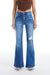 Mid Rise Button Down Flare Jeans-Flare & Bootcut-BAYEAS