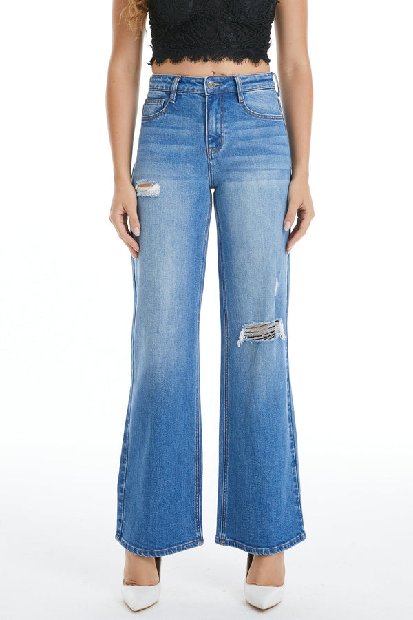 Womens Wide Leg Jeans-Wide Leg-BAYEAS