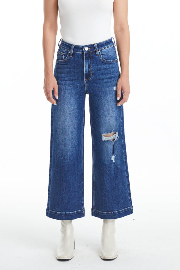 Alsa Wide Leg Distressed Jeans-Wide Leg-BAYEAS