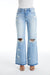 Raw Hem Distressed Bootcut Jeans-Flare & Bootcut-BAYEAS