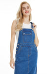 Zoe Suspender Denim Dress-Dresses-BAYEAS