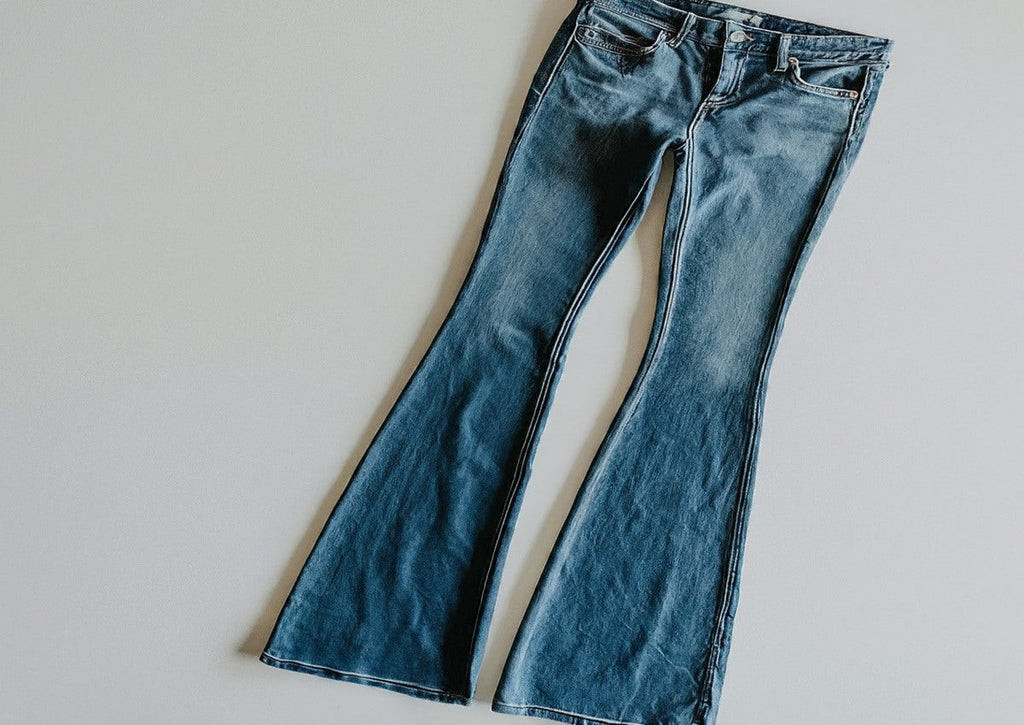 A flare denim jeans