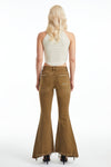 Mid Rise Flare Jeans With Button Fly-Flare & Bootcut-BAYEAS
