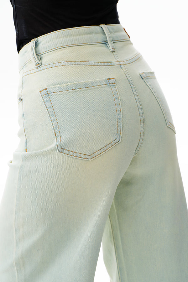 High Rise Slit Wide Leg Jeans
