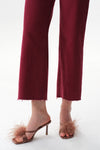 High Rise Cropped Distressed Wide Leg Jeans