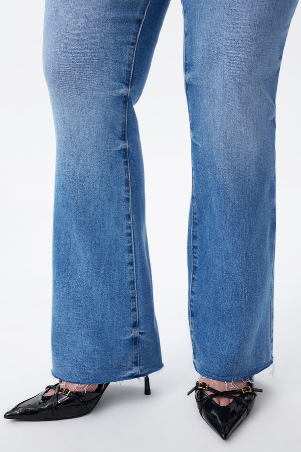 Low Rise Distressed Bootcut Jeans