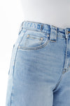 Chic High Rise Buckle Waist Denim Shorts