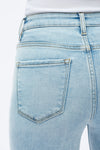 High Rise Wide Leg Denim Jeans With Raw Hem