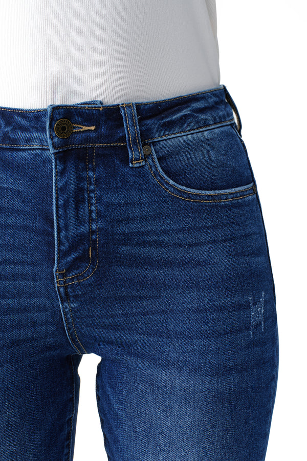 Mid Rise Slit Skinny Jeans