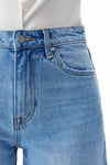 High Rise Cropped Distressed Barrel Leg Jeans