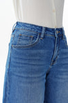 Mid Rise Embroidered Denim Bermuda Shorts