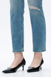 Mid Rise Vintage Straight Jeans-Straight-BAYEAS