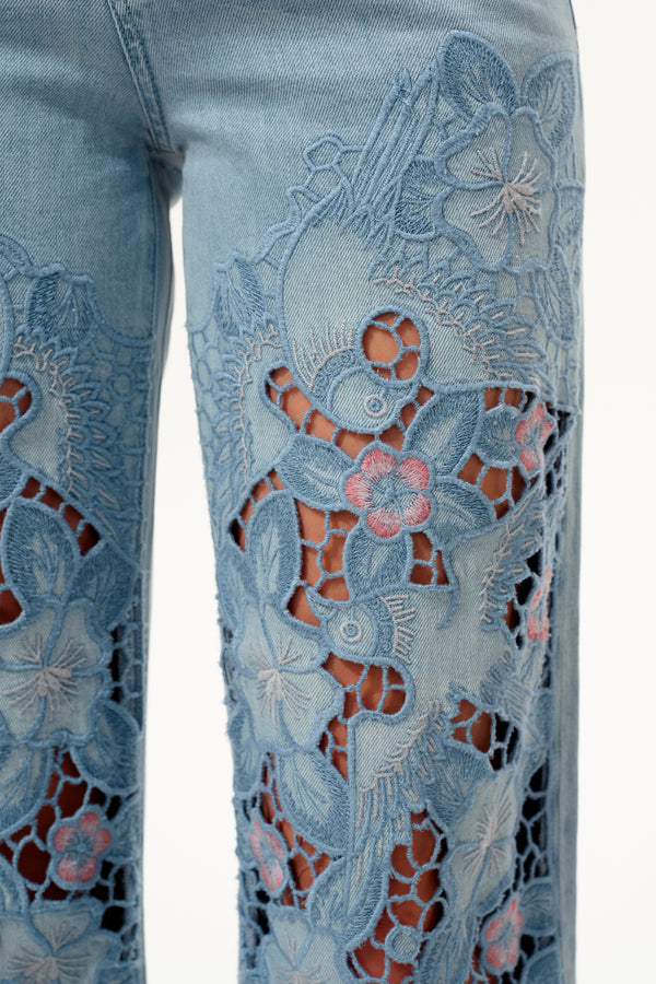 Mid Rise Straight Jeans