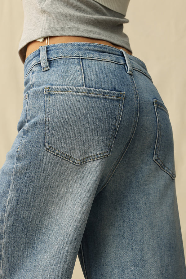 Rhinestone Embroidery Wide Leg Jeans