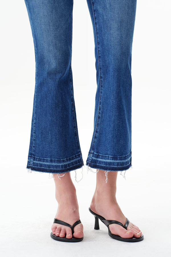 Edgy Mid Rise Flare Jeans