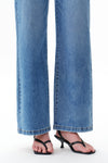 High Rise Drawstring Wide Leg Jeans