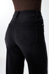 High Rise Cropped Distressed Wide Leg Jeans