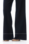 Mid Rise Wide Leg Jeans with Contrast Stitching