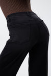 High Rise Cropped Distressed Wide Leg Jeans