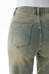 Statement High Rise Rhinestone Wide Leg Jeans