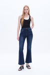 Womens Flare Jeans With Raw Hem-Flare & Bootcut-BAYEAS
